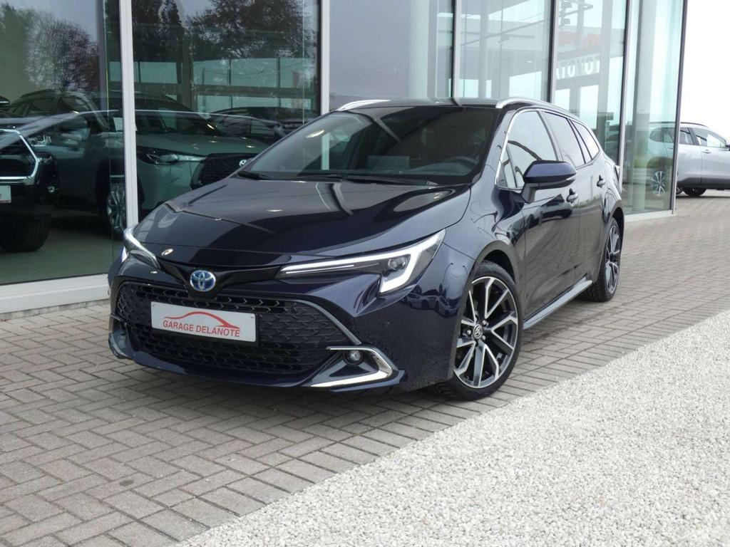 Toyota Corolla 1.8 Hybrid Premium 140pk +Head-up display +Sp, Auto's, 1300 kg, Zwart, 4 cilinders, Blauw