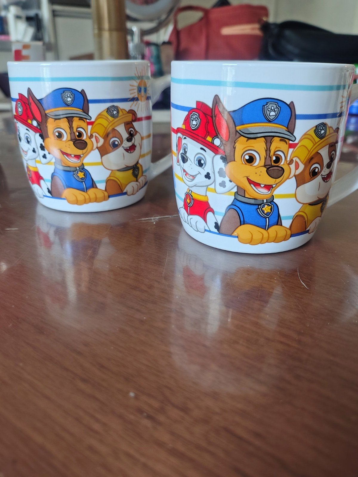 Set van 2 Paw Patrol kindermokken – Chase, Marshall, rubble, Ophalen of Verzenden, Zo goed als nieuw, Modern, Kop(pen) en/of Schotel(s)