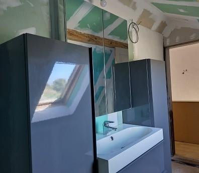 Ensemble  meuble sdb Ikea gris laqué, Enlèvement, Utilisé