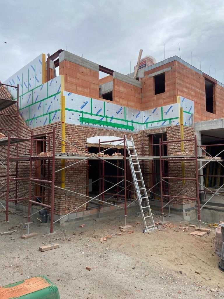 bouwstelling - metselstelling - gevelstelling, Enlèvement, Utilisé, Échafaudage de façade, 5 mètres de hauteur ou plus