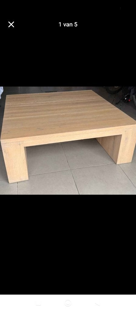 Salontafel (massief) vierkant, Huis en Inrichting, Ophalen, Zo goed als nieuw, Vierkant, Eikenhout