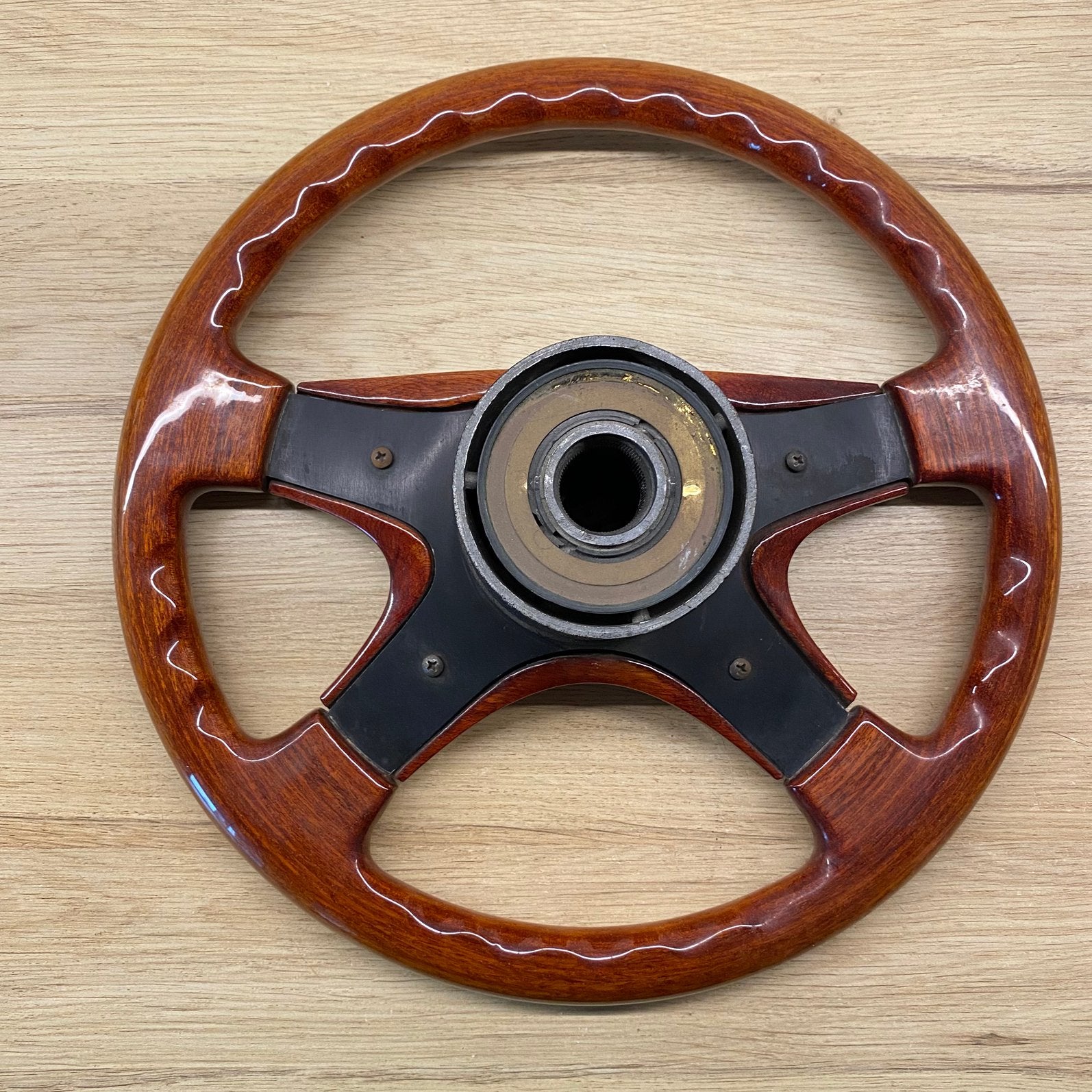 Sportief houten stuurwiel, vintage, 36cm, Ophalen of Verzenden, Zo goed als nieuw