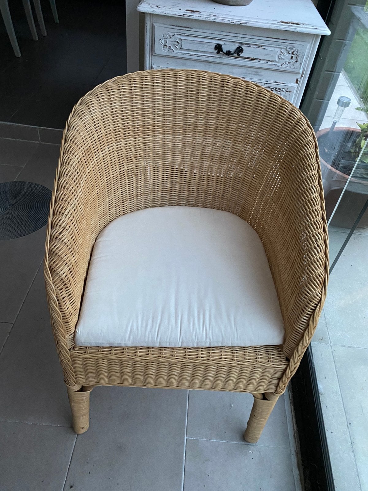 Rieten zeteltje met kussen, Tuin en Terras, Ophalen, Zo goed als nieuw