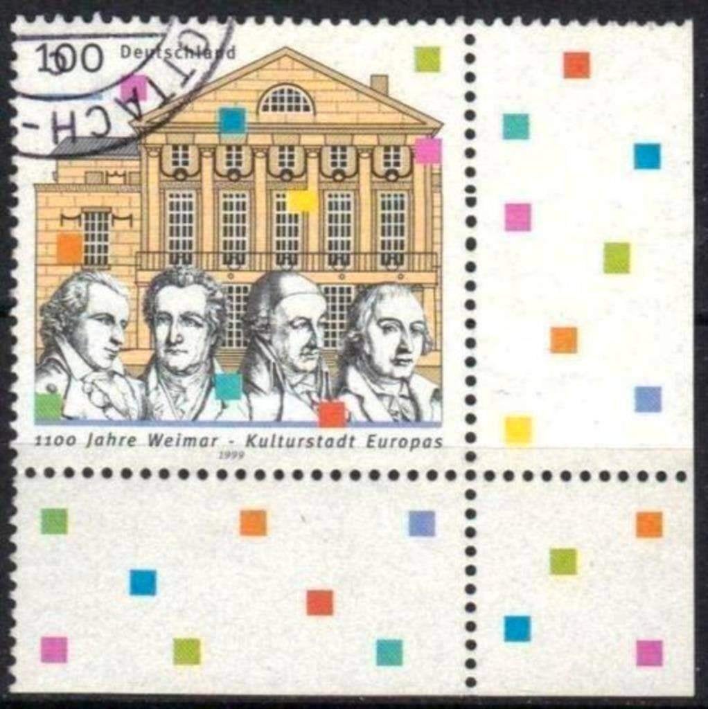 Duitsland 1999 - Yvert 1860 - 1100 Jaar Weimar (ST), Verzenden, Gestempeld