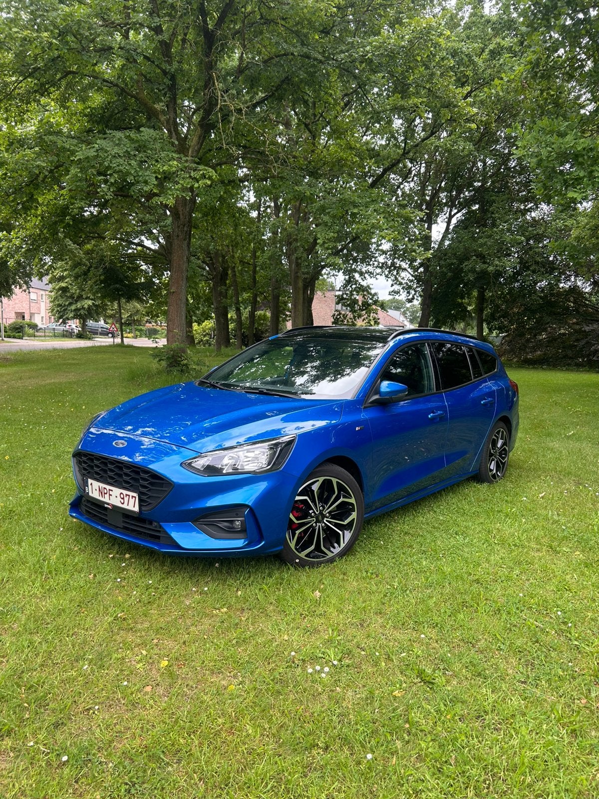 Ford focus st line X 1.5 benzine automaat, Auto's, Navigatiesysteem, Euro 6, Blauw, Break