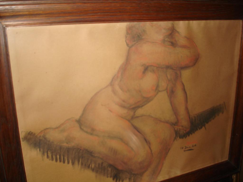 1930 GEORGES MORREN °1868-1941 Nue assise pastel/gouache, Antiquités & Art, Enlèvement
