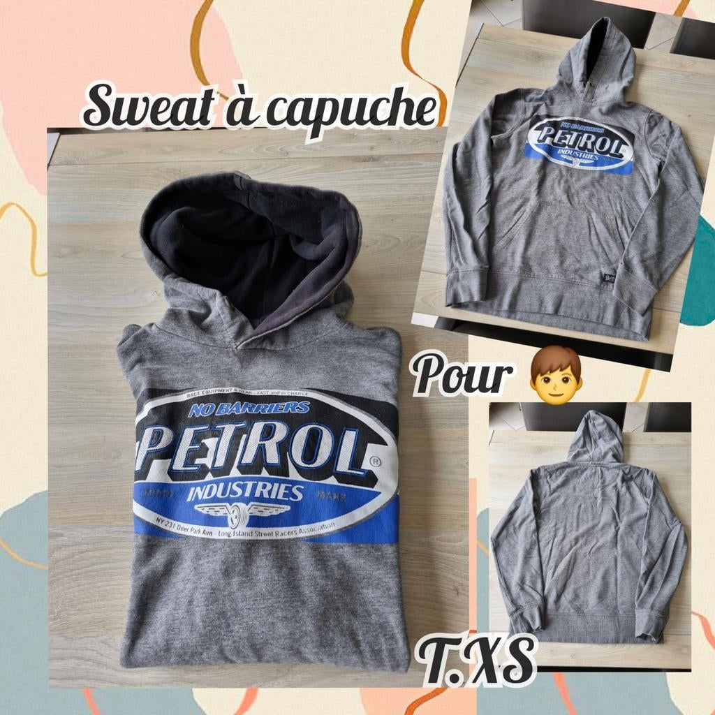Sweat ML à capuche pour -gris-Petrol-T.XS, Enfants & Bébés, Enfants & Bébés Autre, Utilisé, Enlèvement ou Envoi