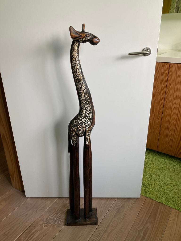 Houten beeld - decoratie - giraf - ecologische kunst, Ophalen of Verzenden