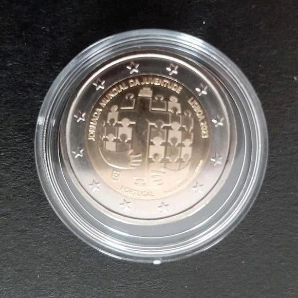 Portugal: 2€ munt Youth Day 2023 UNC, Postzegels en Munten, Munten | Europa | Euromunten, Verzenden, Portugal, 2 euro, Losse munt