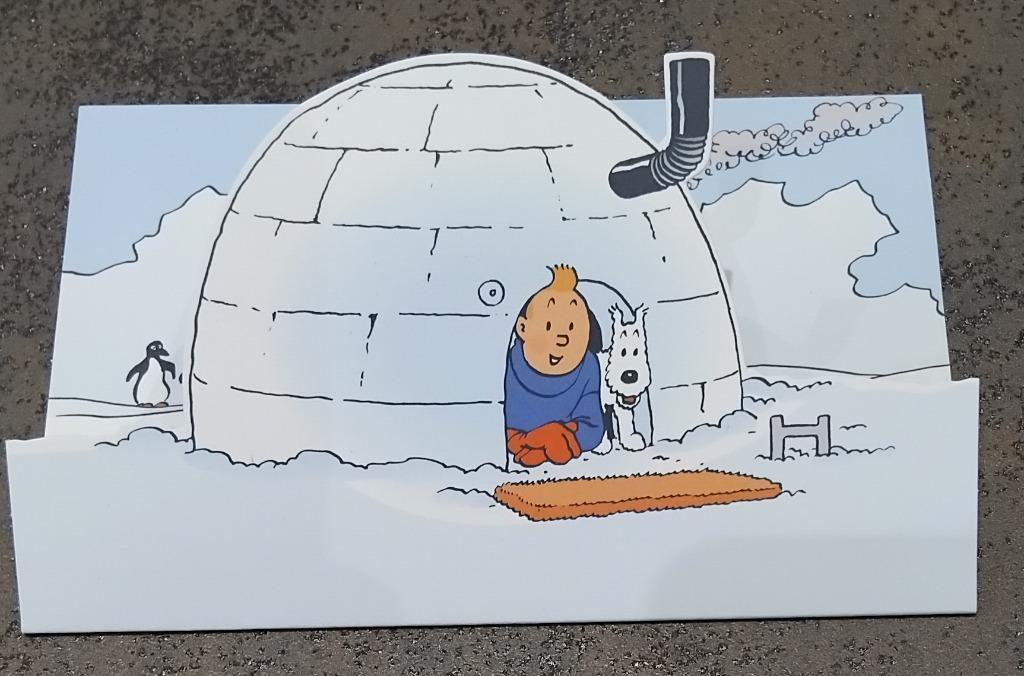 Carte postale pop-up : Hergé : Tintin - igloo, Ophalen of Verzenden