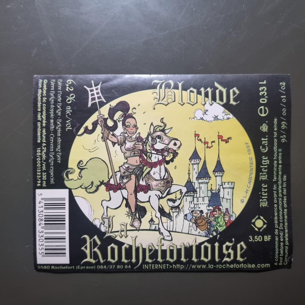 Etiquette La Rochefortoise Blonde, Enlèvement ou Envoi, Utilisé, Autres types, Autres marques