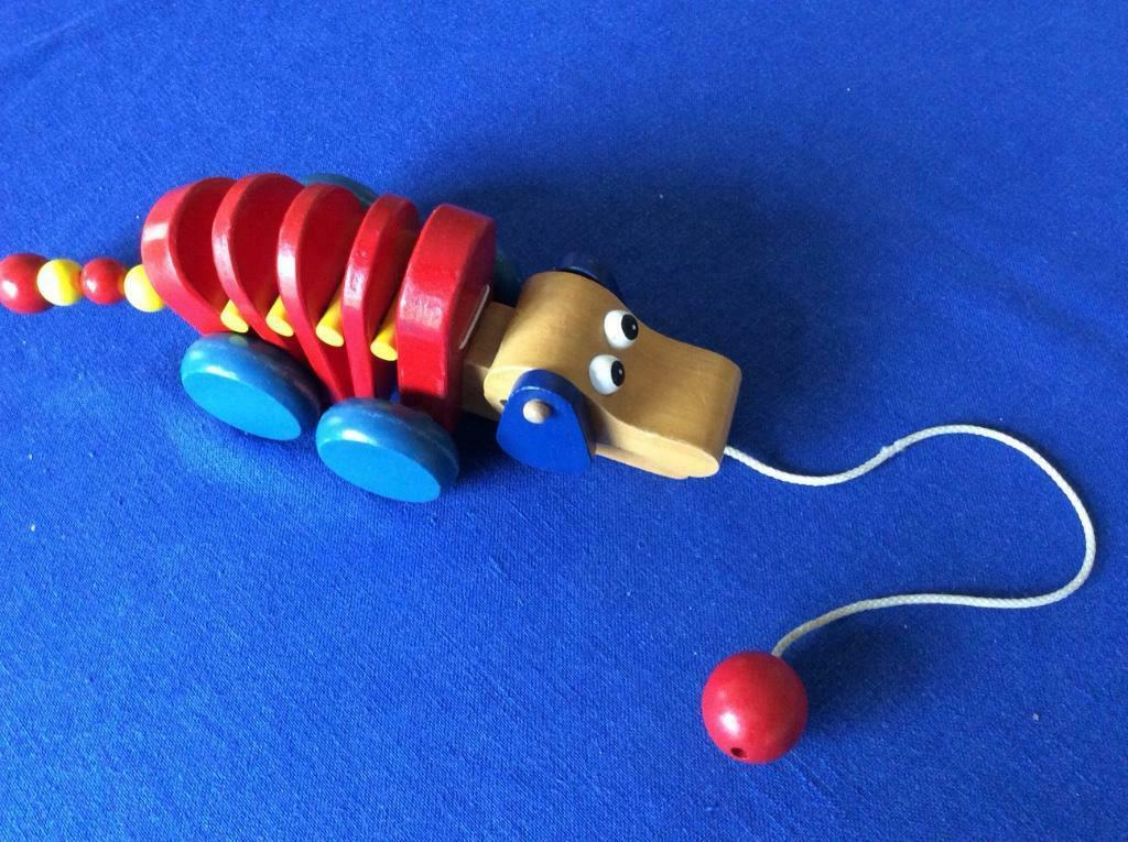 Houten trekhond te koop, Ophalen of Verzenden, Gebruikt, Duw- of Trekspeelgoed