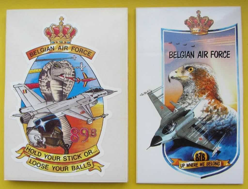 Belgian Air Force - Stickers - 2 soorten, Ophalen of Verzenden, Luchtmacht, Embleem of Badge