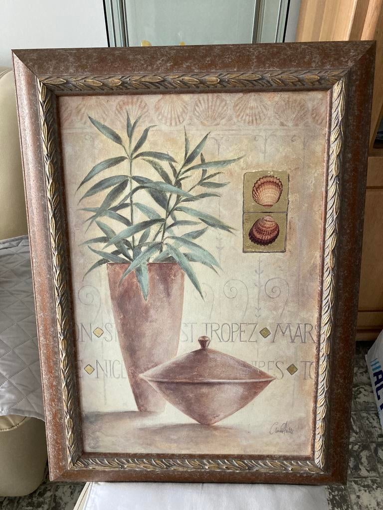 Peinture vintage 70x52 cm, Enlèvement ou Envoi, Peinture