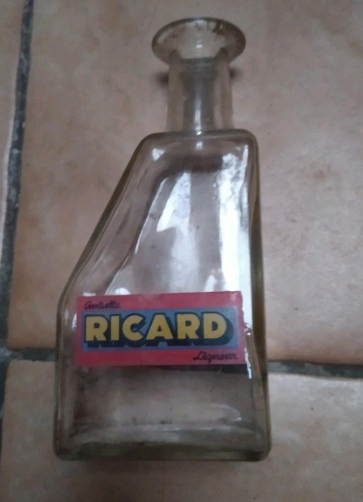 Vintage, glazen karaf Ricard, + 55 jaar oud, Ophalen of Verzenden, Zo goed als nieuw