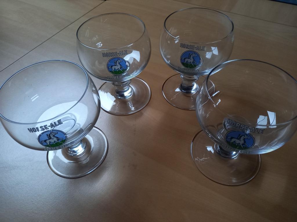4 verres Horse Ale à vendre, Enlèvement, Utilisé, Verre ou Verres, Autres marques