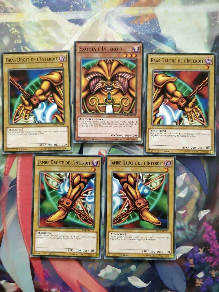 Yu-gi-oh! Lot des 5 Parties d'Exodia l'Interdit Complet : LD, Enlèvement ou Envoi, Neuf, Plusieurs cartes