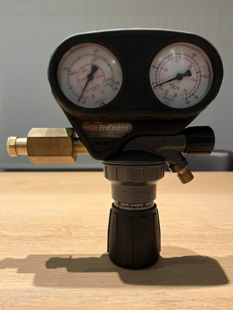 Reduceerventiel-Manometer-Drukregel Argon/CO2 GCE PROCONTROL, Bricolage & Construction, Enlèvement ou Envoi, Comme neuf, Pression