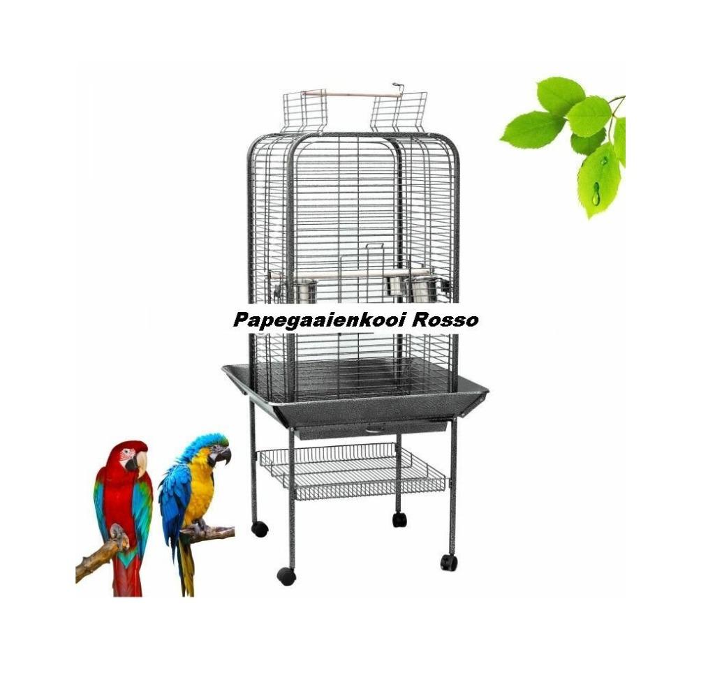 Rosso Perrot Cage - Cage à oiseaux avec roulettes - 59x59x15, Animaux & Accessoires, Oiseaux | Cages & Volières, Neuf, Cage à oiseaux