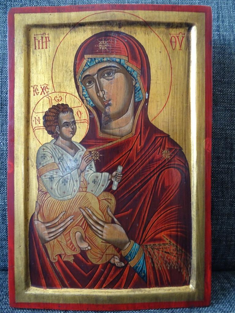 Grande icône peinte Icône Sainte Marie icône Marie 1970, Collections, Religion, Enlèvement ou Envoi, Utilisé, Autres types, Christianisme | Catholique