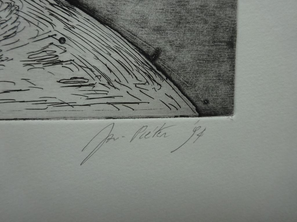 Jan Pieter Cornelis, ets 1994,  kunstmap, Vel van de Beer, Ophalen of Verzenden