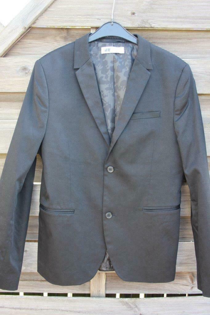Veston H&M noir (13/14 ans), Kinderen en Baby's, Kinderkleding | Maat 164, Ophalen of Verzenden, Gebruikt, H&M, Jongen