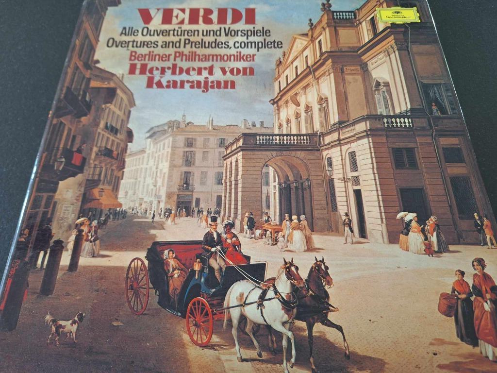 Verdi / Karajan - Overtures And Preludes, Complete Box 2 Lp, Enlèvement ou Envoi, Utilisé