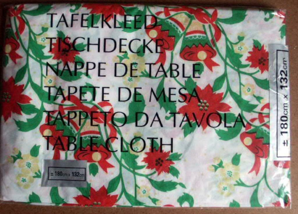 nappe neuf Noël fleurs rouge vert, blanc plastifiée 180 x 13, Enlèvement ou Envoi, Neuf, Rouge