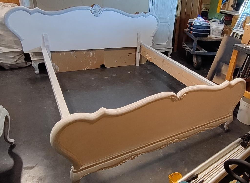 Bed, Huis en Inrichting, Slaapkamer | Bedden, Zo goed als nieuw, Twijfelaar, Overige maten, 200 cm, Hout, Overige kleuren, Ophalen