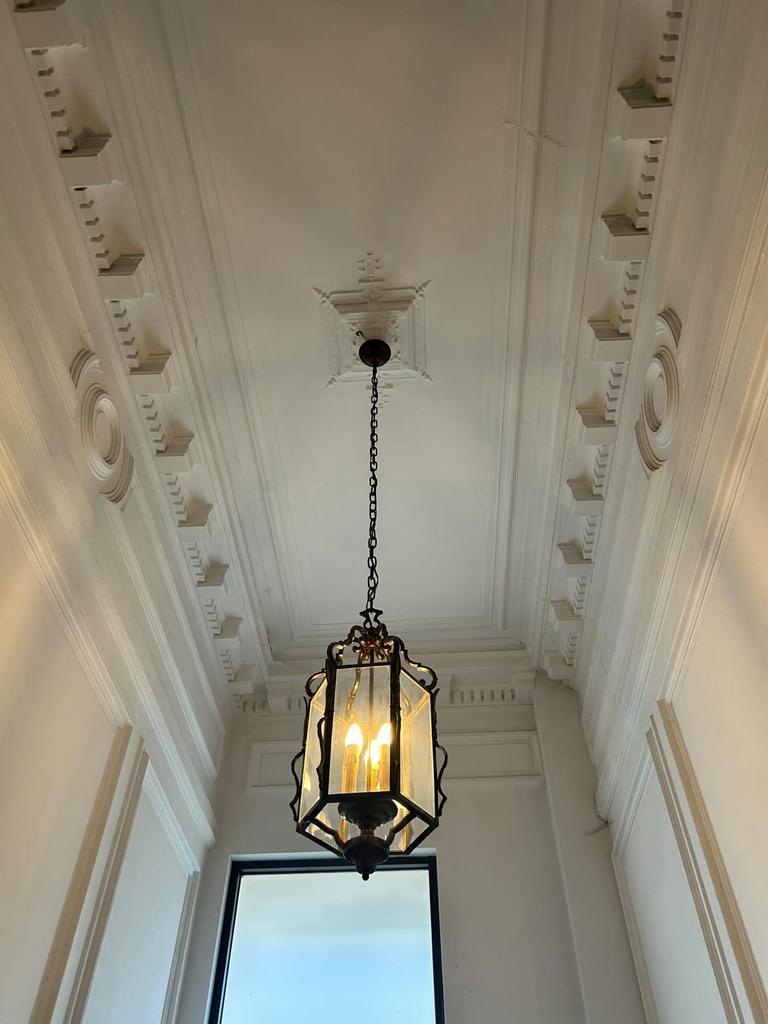 Antieke lamp, Huis en Inrichting, Lampen | Kroonluchters, Zo goed als nieuw, Metaal, Ophalen