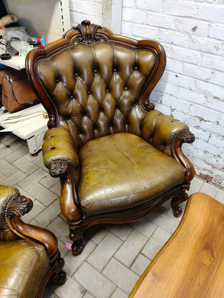 Leren barok Chesterfield salon, Ophalen