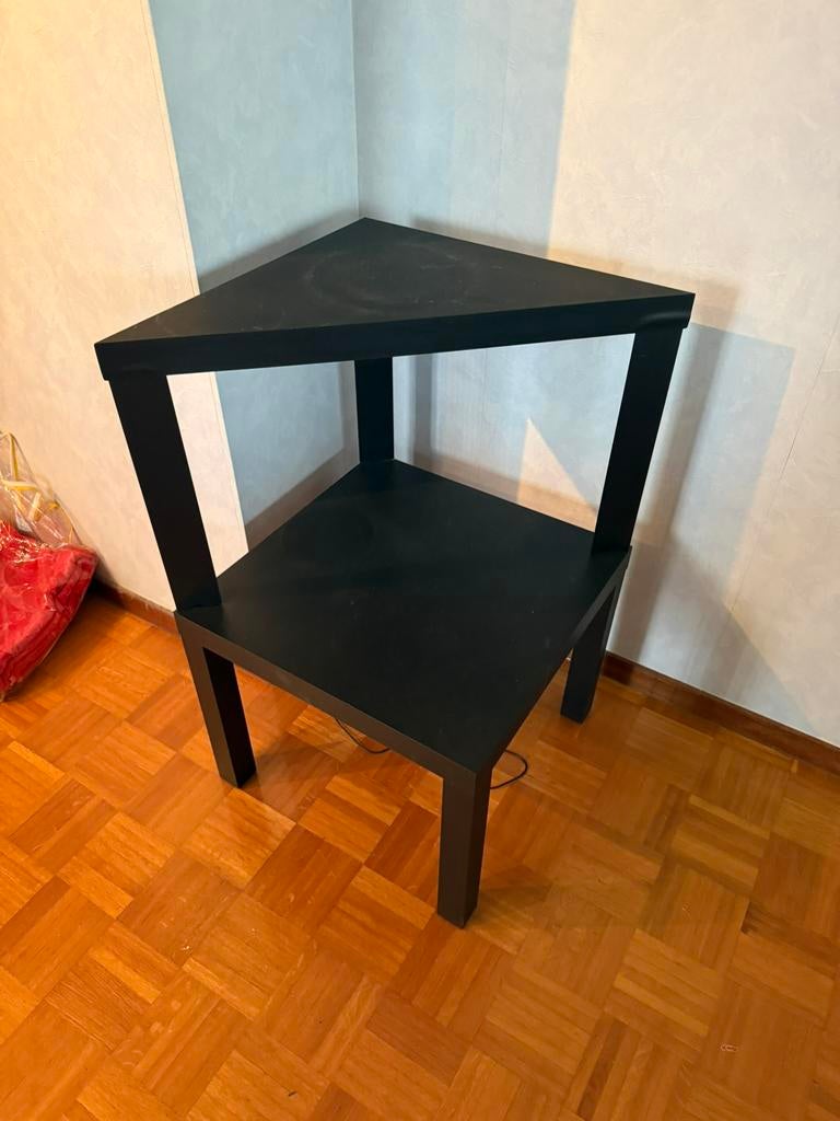 BIJZETTAFEL zwart - tafeltje, Ophalen, Kunststof, Gebruikt, Vierkant