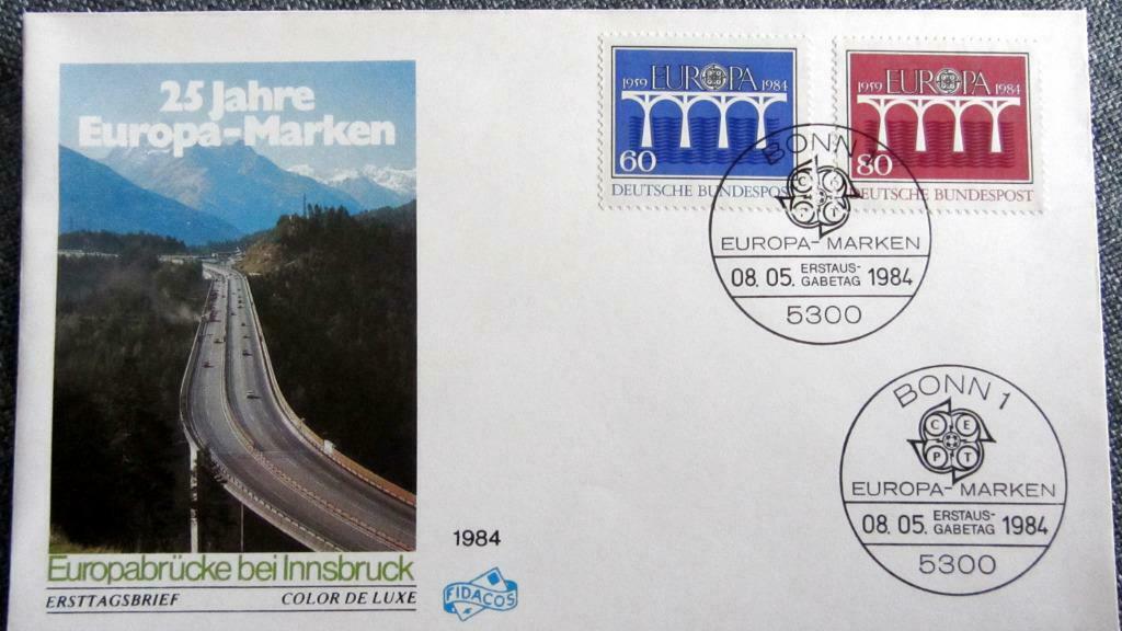 FIRST DAY COVER- THEMA EUROPA- DUITSLAND  1984, Ophalen of Verzenden, Gestempeld