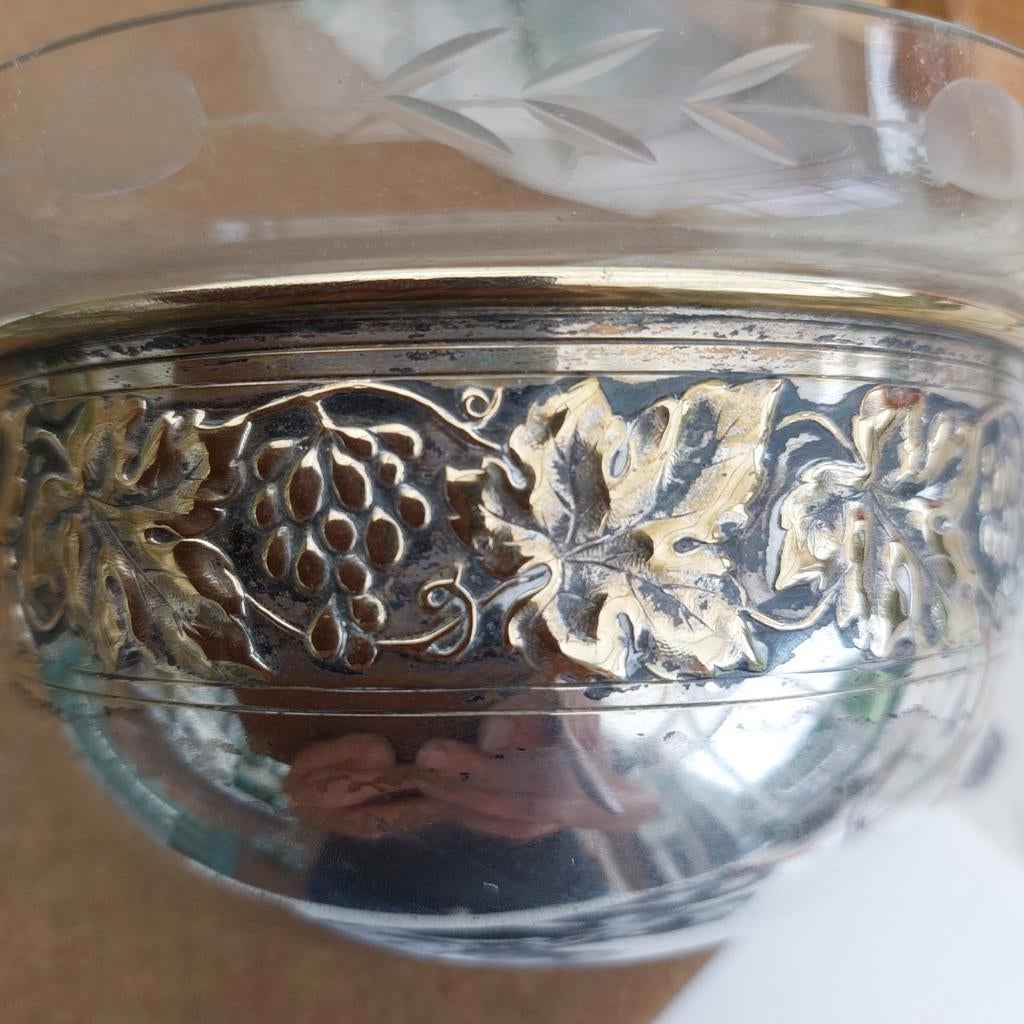 Zilver en glas, Antiek en Kunst, Ophalen, Zilver