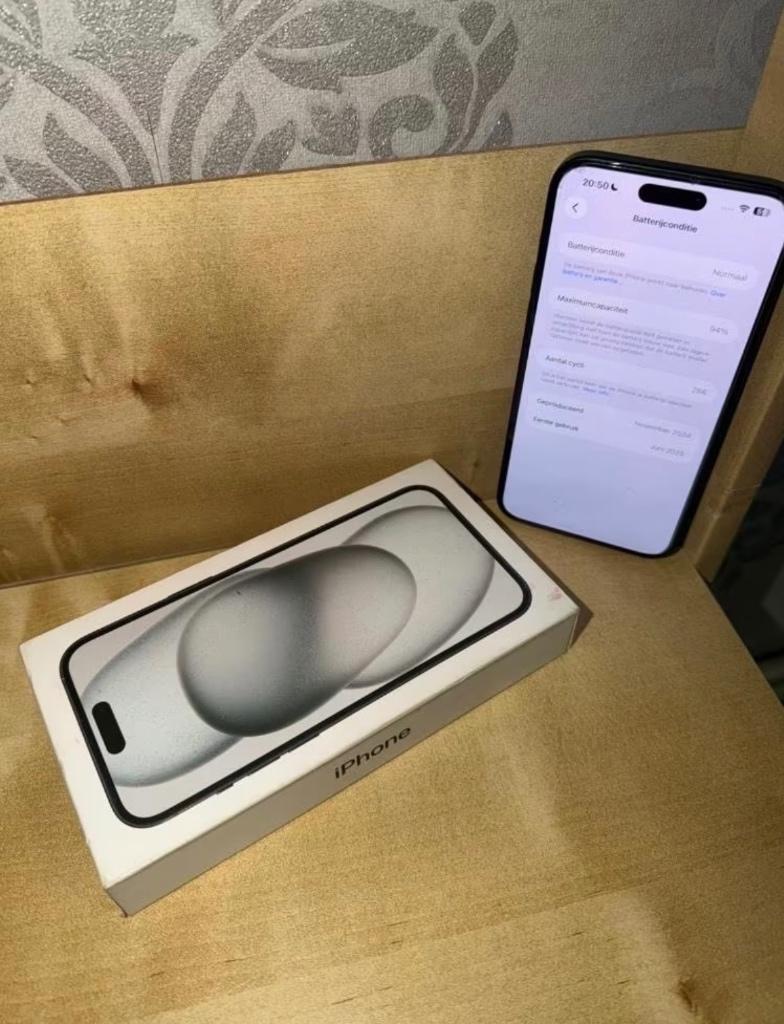 Iphone 15 plus 93%, 128 GB, Zwart, Nieuw, Ophalen of Verzenden