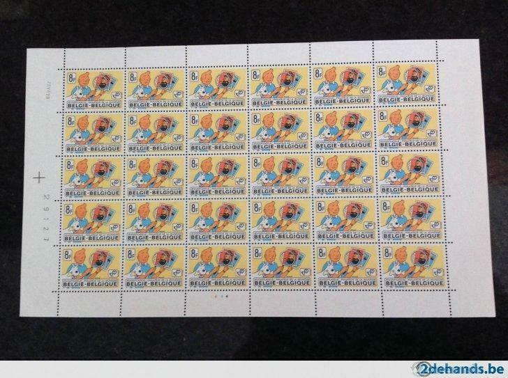 Kuifje Vel van 30 postzegels, Enlèvement ou Envoi, Tintin, Neuf