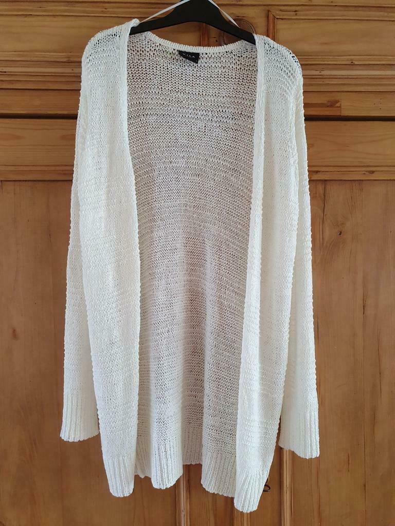 NIEUW halflange cardigan off white maat S VILA lengte 85 cm, Enlèvement, Neuf, Taille 36 (S), Blanc