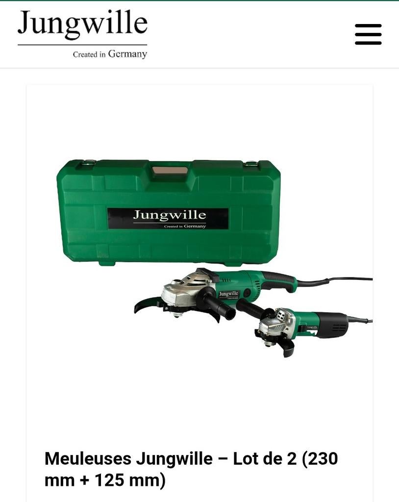 Meuleuses 230 et 125mm neuf dans leur coffret, Ophalen