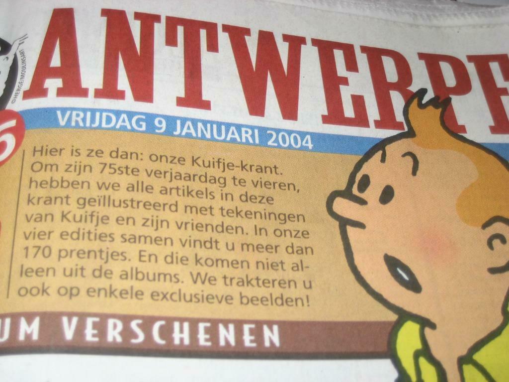 Krant GVA 09.01.2004 in teken van Kuifje, Boeken, Ophalen of Verzenden, Zo goed als nieuw, Krant