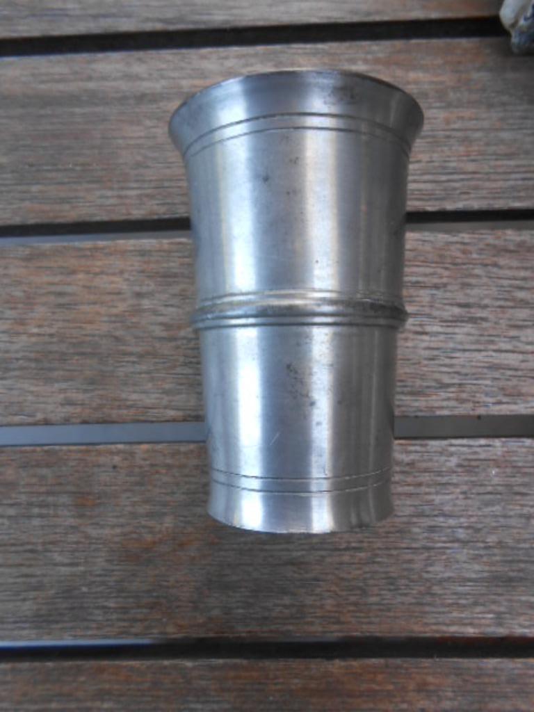 drinkbeker tin JP J Geneve Swiss borrelbeker gewicht 110gr, Ophalen of Verzenden
