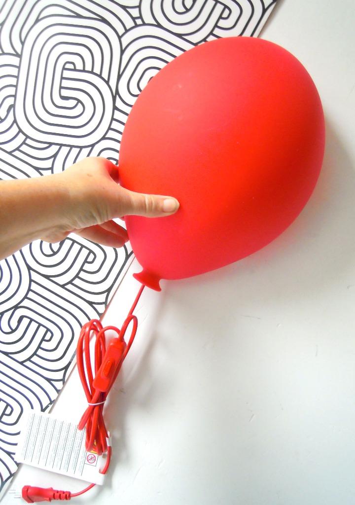 Rode ballonlamp, Ophalen of Verzenden, Nieuw, Kunststof, Modern