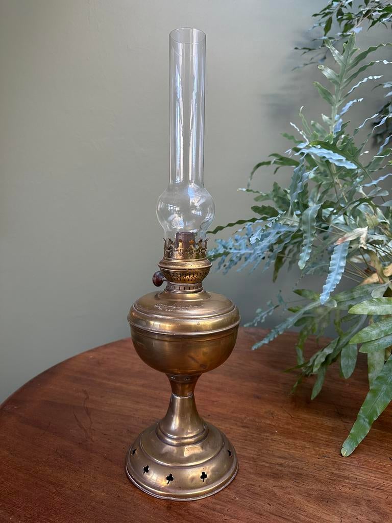Mooie antieke koperen olie lamp, Enlèvement