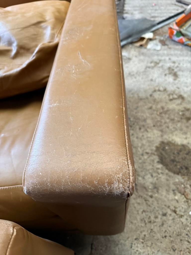 Zetel Durlet, Huis en Inrichting, Ophalen, Gebruikt, Driepersoons, Leer