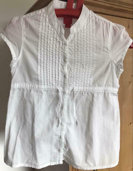 Chemisier blanc, manches courtes, Esprit (8/9 ans), Kinderen en Baby's, Kinderkleding | Maat 128, Zo goed als nieuw, Esprit, Meisje