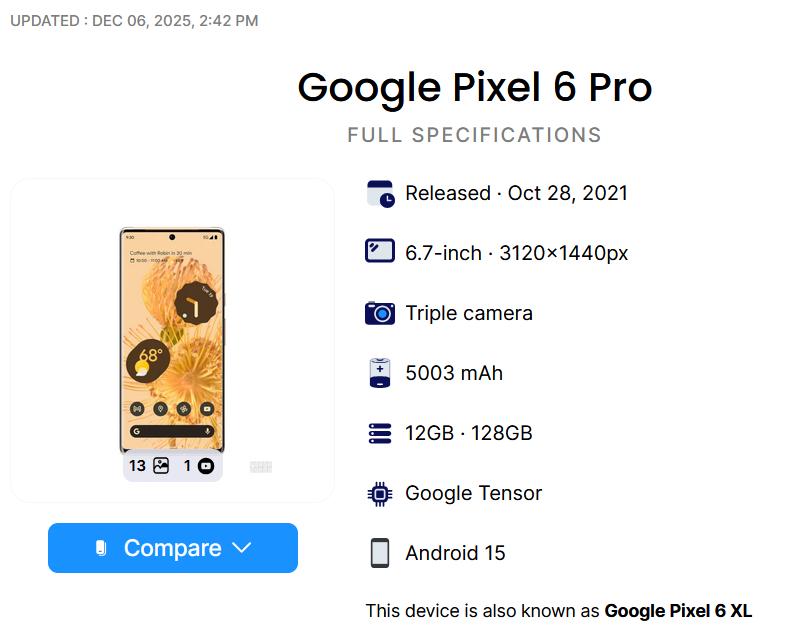 Google Pixel Pro 6 - 128GB - gray (5 st), Gebruikt, Google, Klassiek of Candybar, Zonder simlock