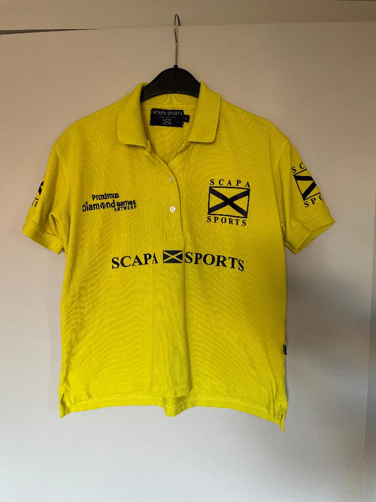 Polo Scapa Sports maat L (kleine maat), Taille 38/40 (M), Sport de raquette, Comme neuf, Jaune
