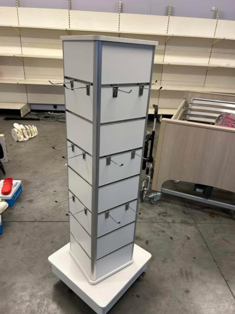 Tour 4 faces L51xP51xH165cm - roulettes - blanc, Articles professionnels, Enlèvement