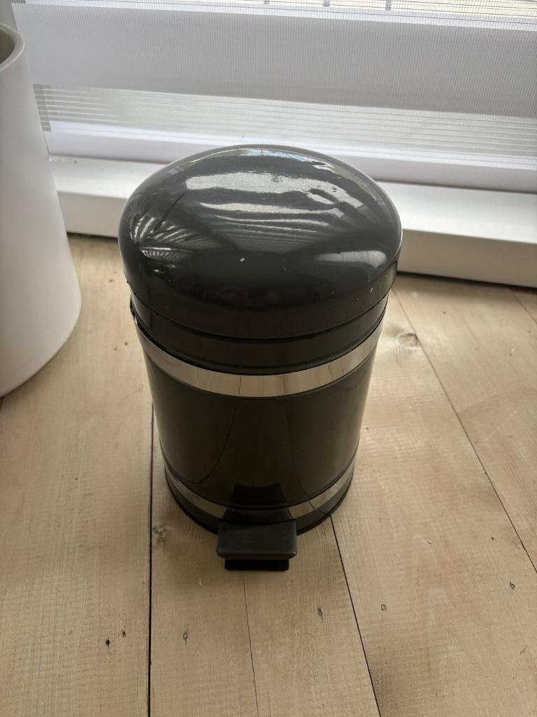 Petite poubelle métallique anthracite, À pédale, Moins de 10 litres, Moins de 50 cm, Enlèvement ou Envoi
