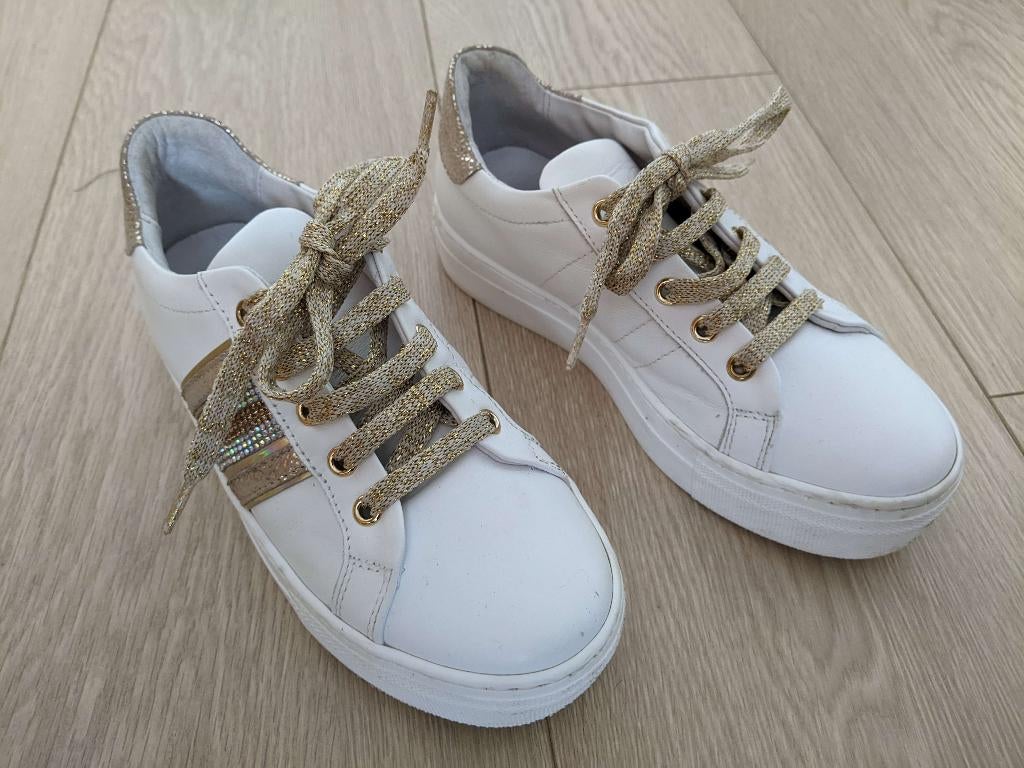 Witte sneakers met glitter, merk RTB, maat 33, Meisje, RTB, Schoenen, Ophalen of Verzenden
