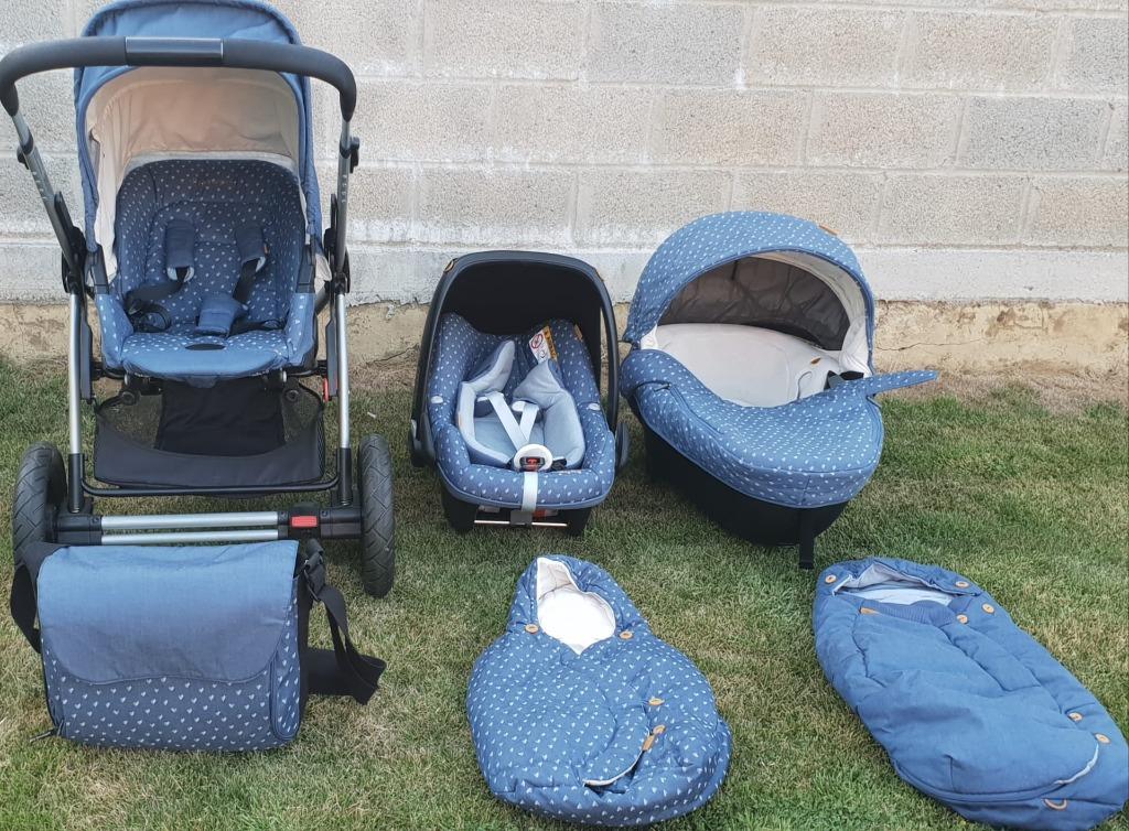 Poussette Trio Maxi-Cosi Mura 3 Plus (kit complet), Kinderen en Baby's, Kinderwagens en Combinaties, Ophalen, Gebruikt, Verstelbare duwstang